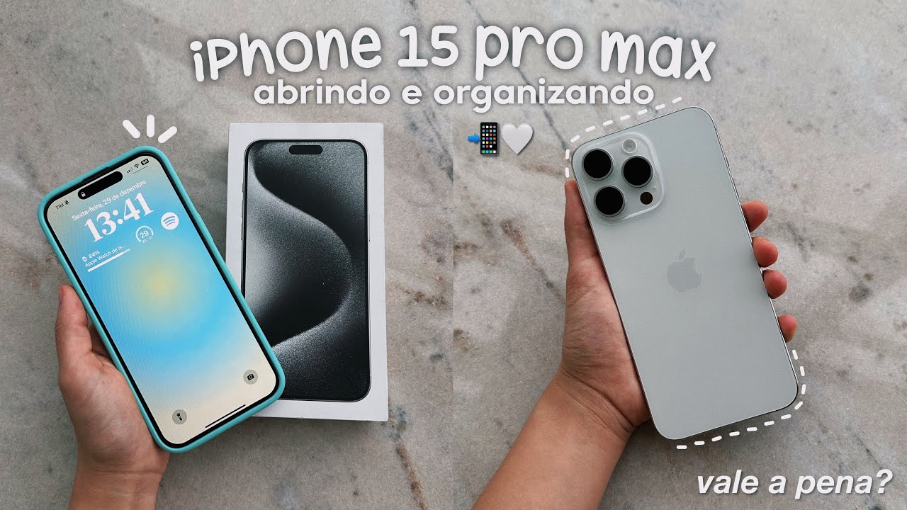 meu iPhone 15 pro max📲🤍 *abrindo e organizando*