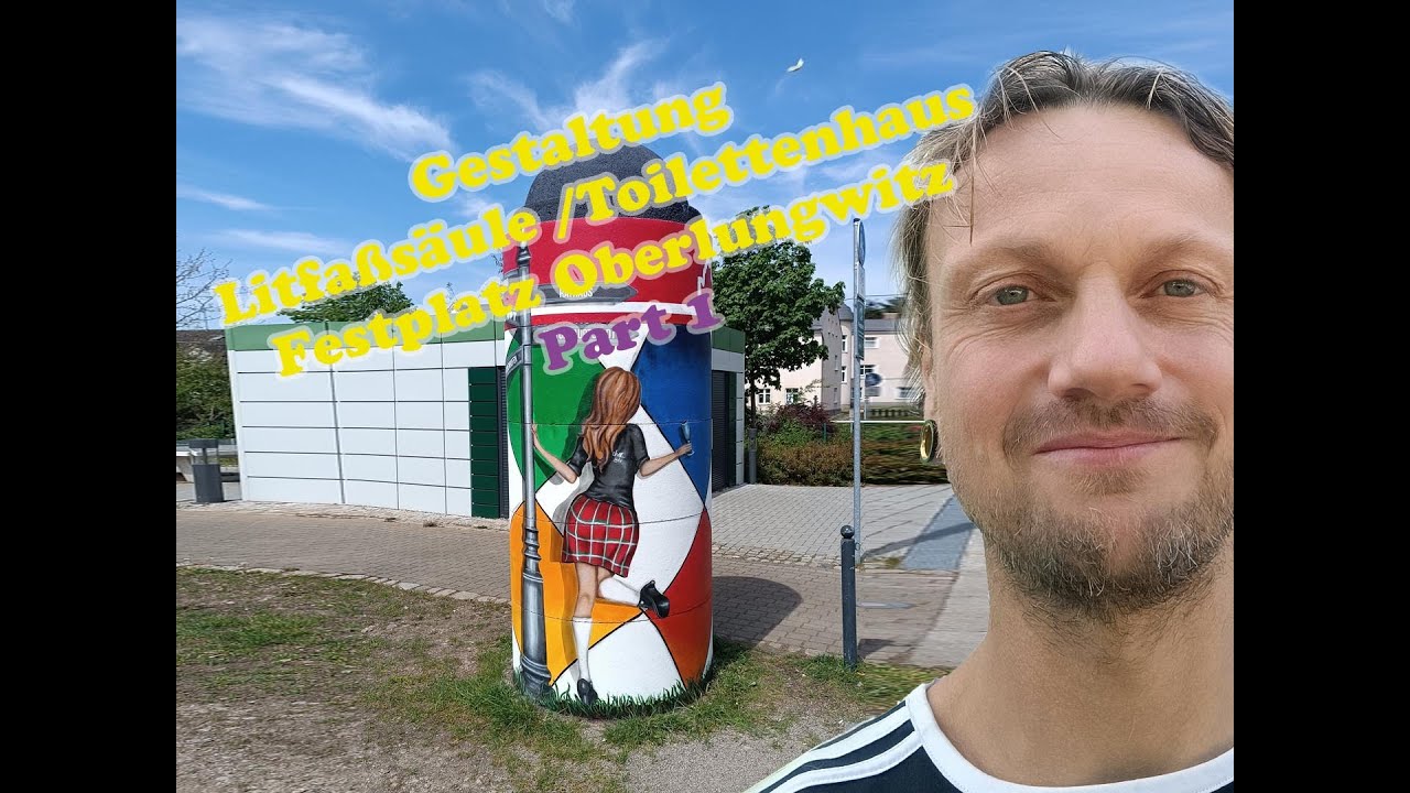 Part 1/6 Litfaßsäule Festplatz Oberlungwitz Strumpfstadt Graffiti, Wandmalerei Making of Zeitraffer