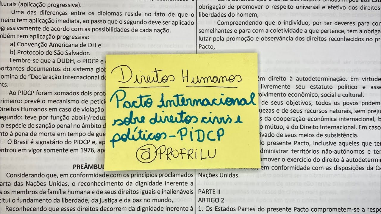 Direitos Humanos - Pacto Internacional sobre Direitos Civis e Políticos - PIDCP