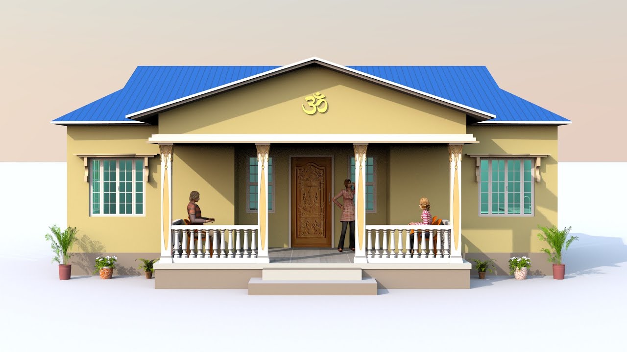 low cost beautiful tin roof house design for assam friends | small TIN-SET village house design