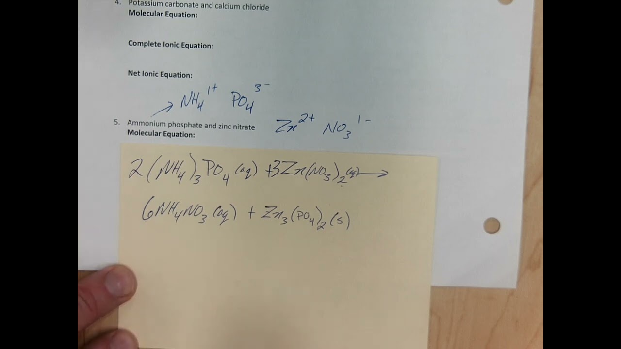 Net ionic equations and solubility rules