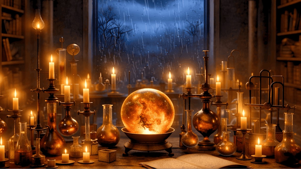 Melancholic Dark Academia Music for Focus • No Rain Sounds • Mysterious Potion Room