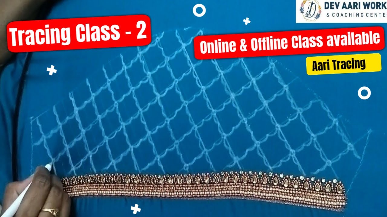 Aari work Pattern Easy tracing methods , Aari tracing classes for beginners  , Blouse Sleeve tracing