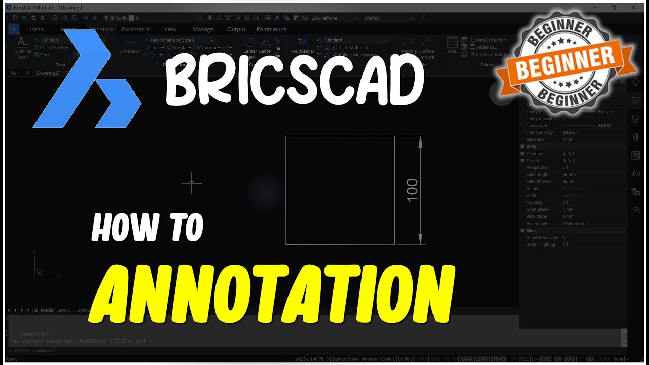 BricsCAD How To Annotation Dimension Tutorial