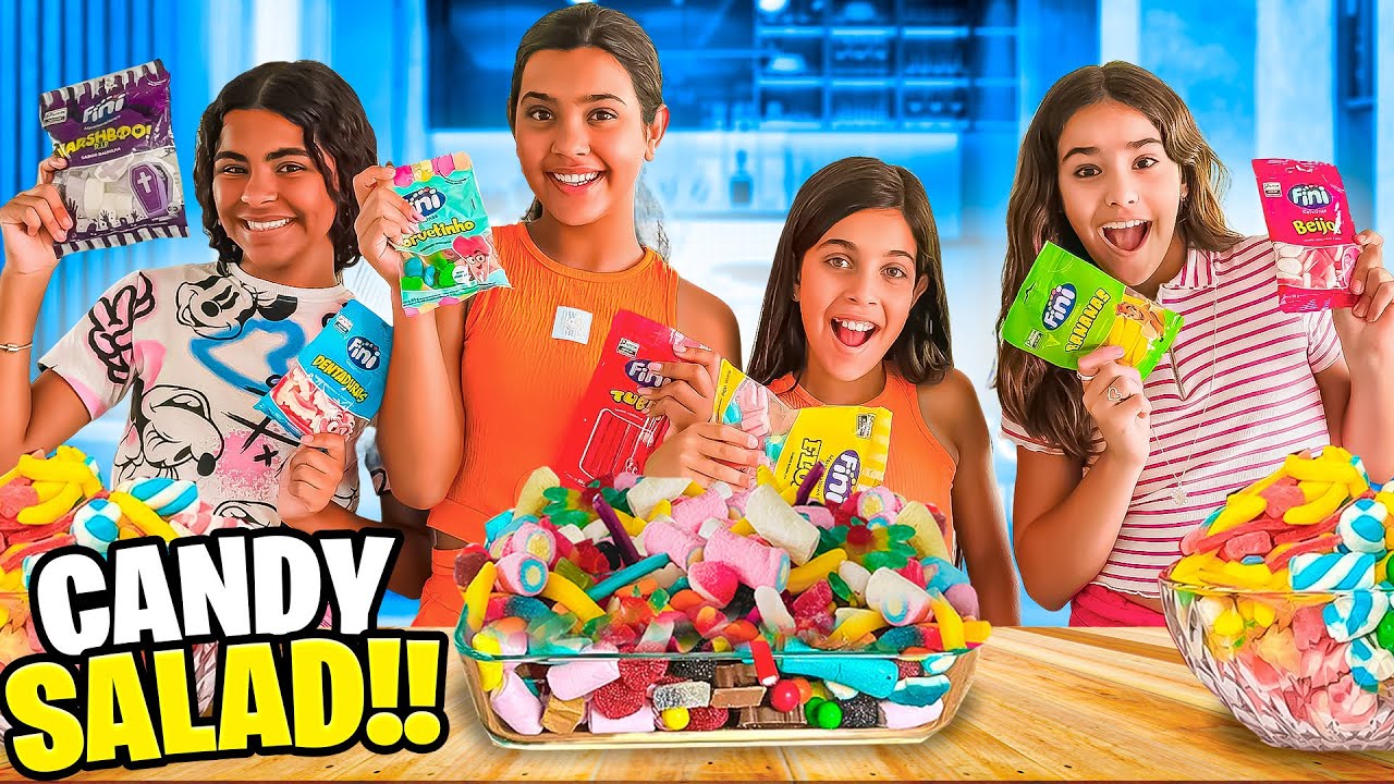 QUEM ACHAR MAIS BALA E MONTAR A MELHOR SALADA VENCE *TIME LORENA E ANA JÚLIA x TIME MANU E MALU