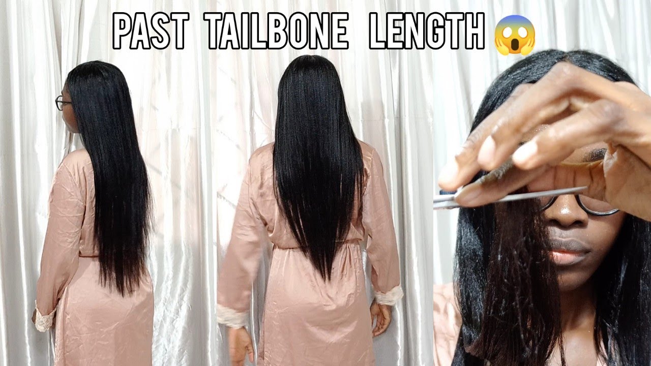 LENGTH CHECK + TRIM AFTER 16 MONTHS RELAXER STRETCH // TAILBONE LENGTH RELAXED HAIR