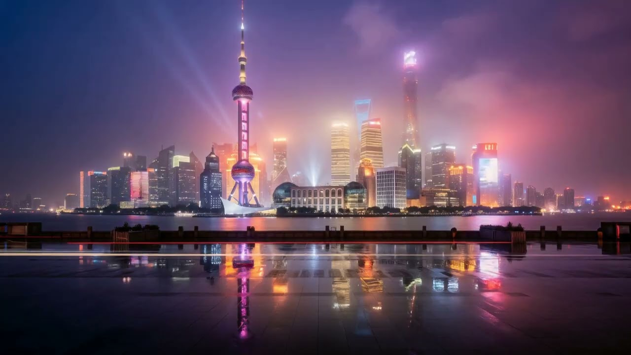 Shanghai – Foggy Skyscrapers After Rain | Misty City Ambience 🌫️🏙️