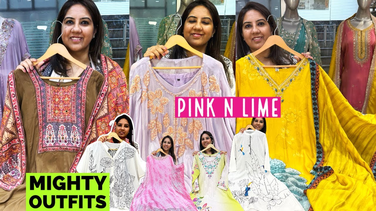 Pink n Lime Brings You Stunning Cotton 2, 3 Piece Suits, Cord Set, Kaftan, Saree Drapes & Party Wear