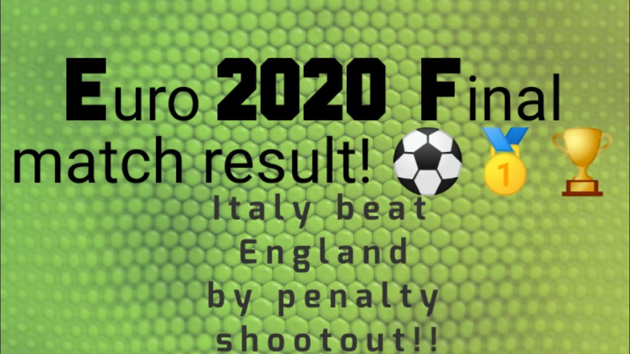 Congrats Italia!! Good Job England-  