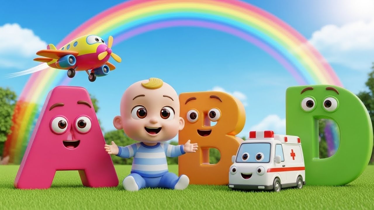 ABC Phonics Song for Kids 🍎 Learn A to Z Alphabet | Learn TWO word (Airplane, Bus & More) | Diku Tv