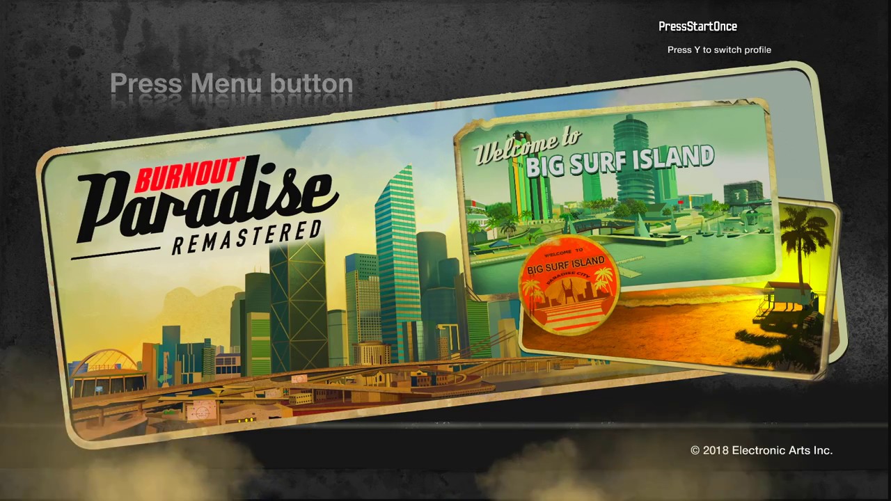 Burnout Paradise Remastered Title Screen (PC, Xbox One, PS4)