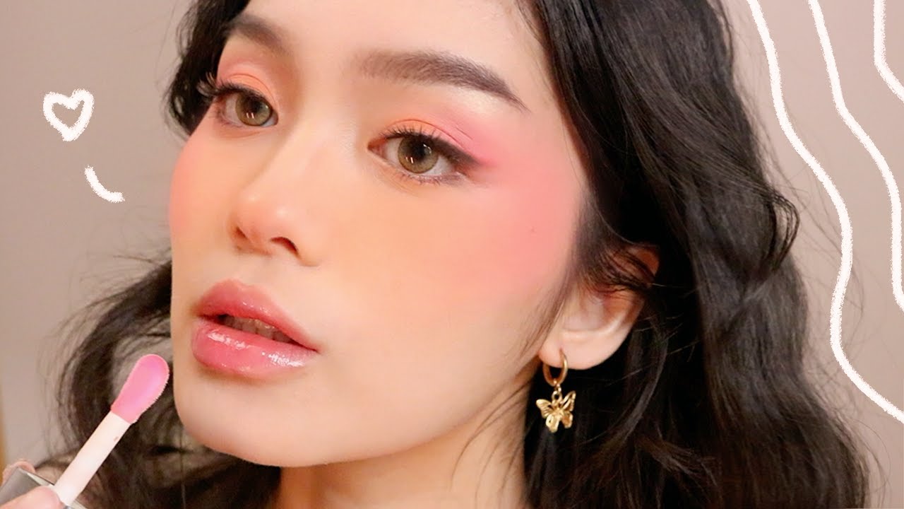 PEACH PASTEL MAKEUP 🐹 + ORANGE BLUSH ꒰◍ᐡᐤᐡ◍꒱⋆⑅˚₊
