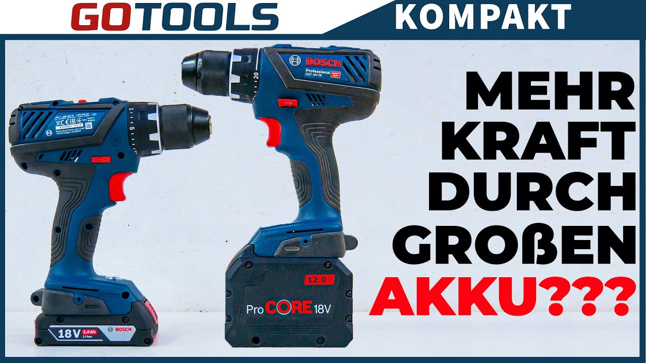 💡 Mehr Kraft durch größeren Akku? Vergleichs- und Anwendungstest mit Akkus von 2,0 bis 12 AH ProCORE