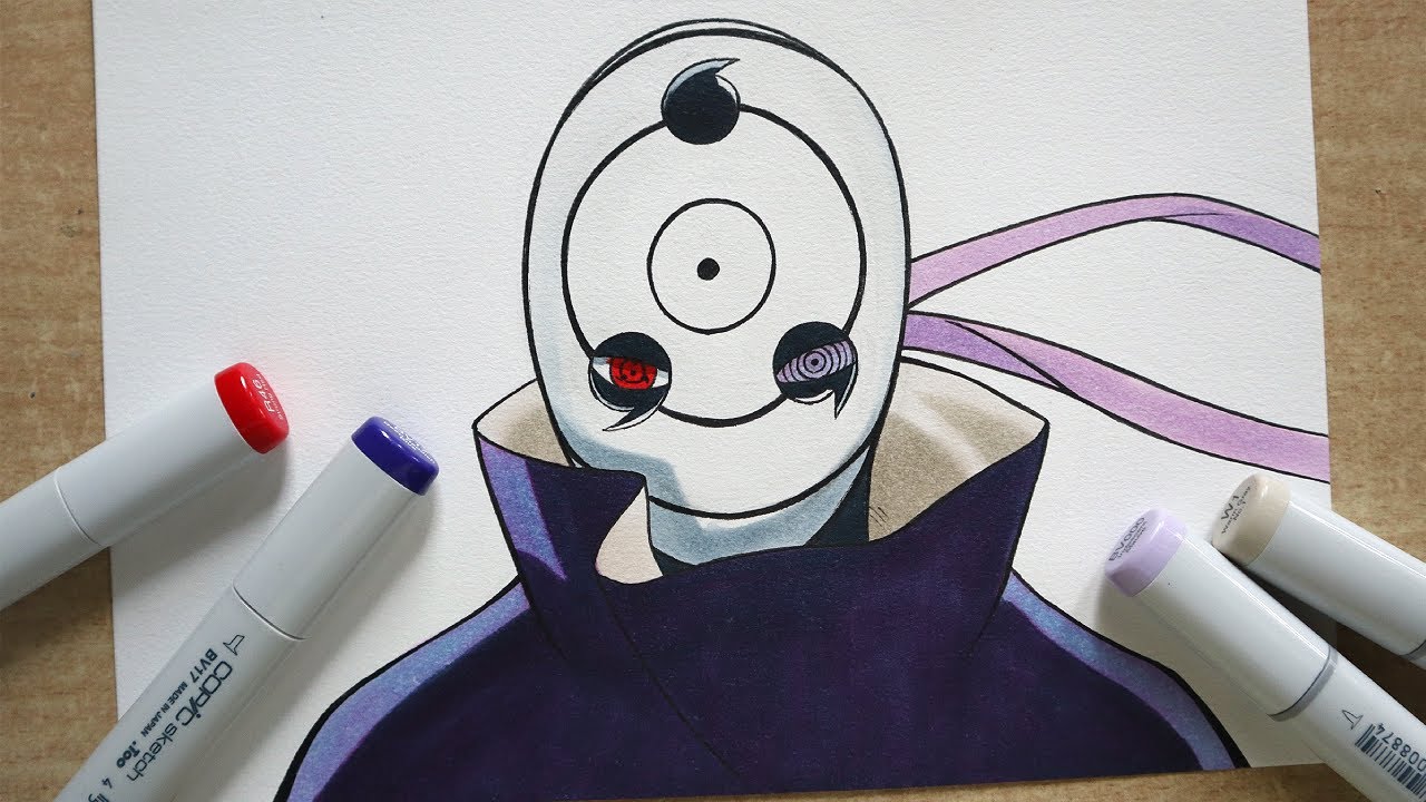 How to Draw Obito Uchiha - Step By Step Tutorial | Naruto