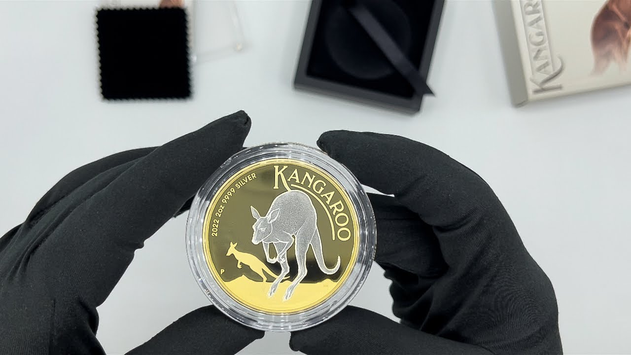 Australian Kangaroo 2022 2oz Silver Reverse Gilded Coin