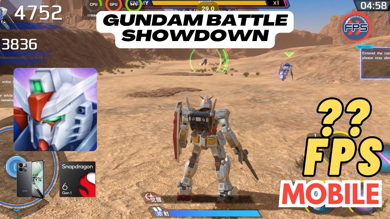 2026 - Gundam Battle Showdown - SNAPDRAGON 6 GEN 1 - IQOO Z9X - MOBILE GAMEPLAY COMPARISON