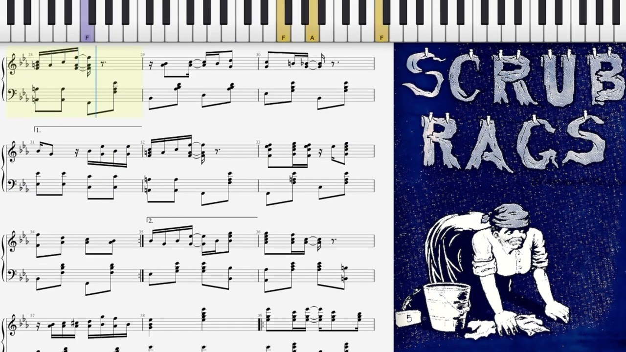 Scrub Rags by Arthur Mueller (1904, Ragtime piano)