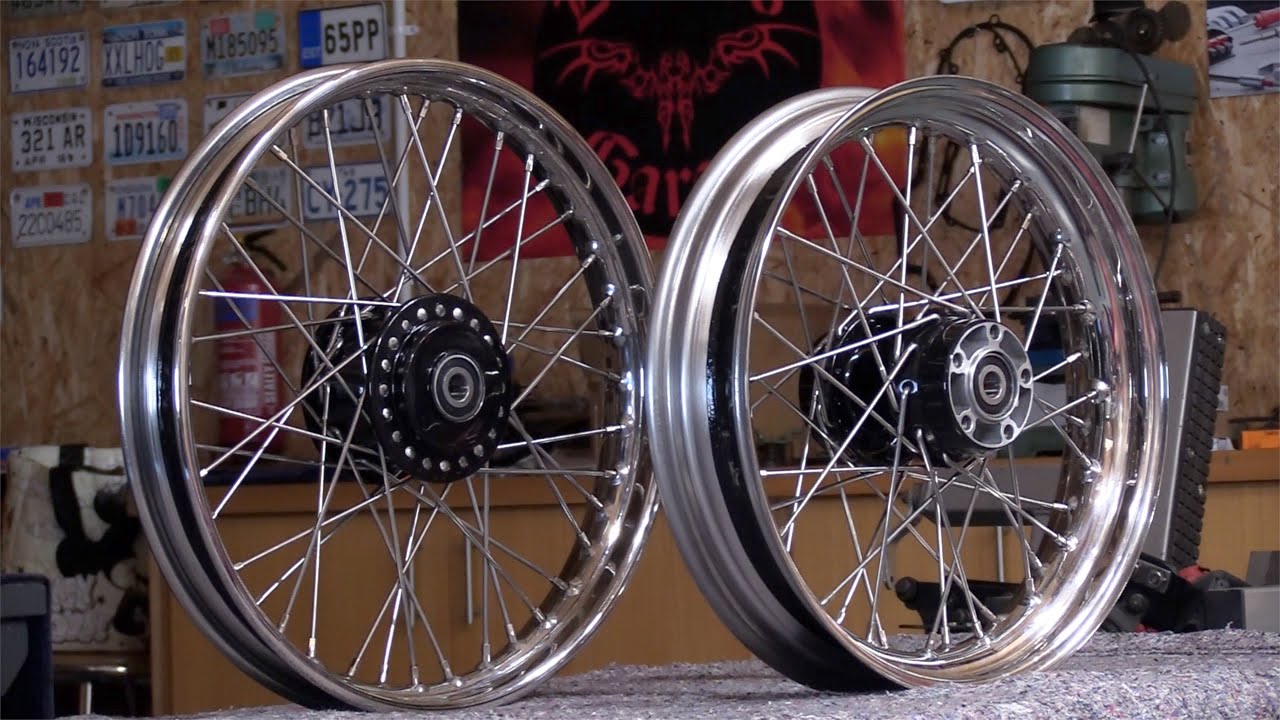 Harley Sportster, Stainless Rims, Stainless Spokes. Now 