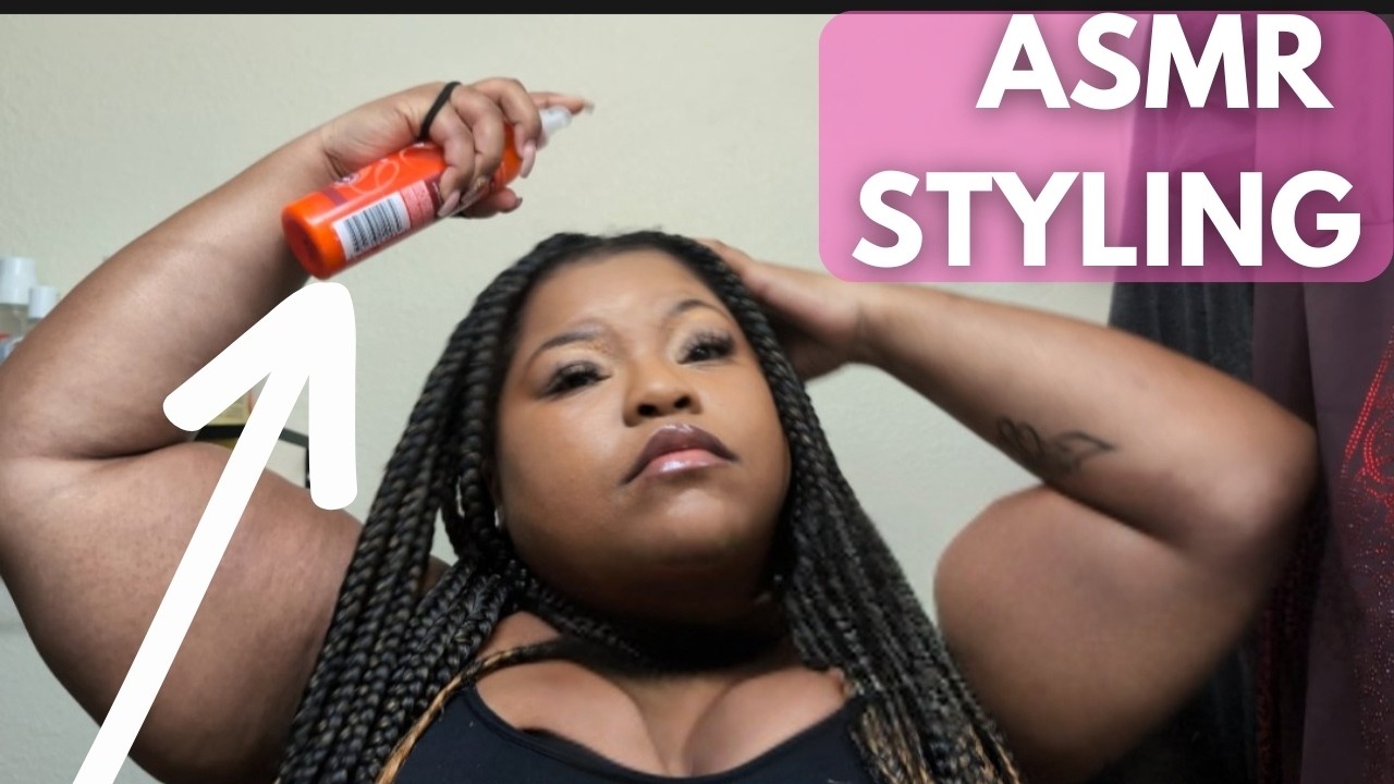 ASMR Styling My Individual Braids into Pigtails 🤫✨ (No Talking)