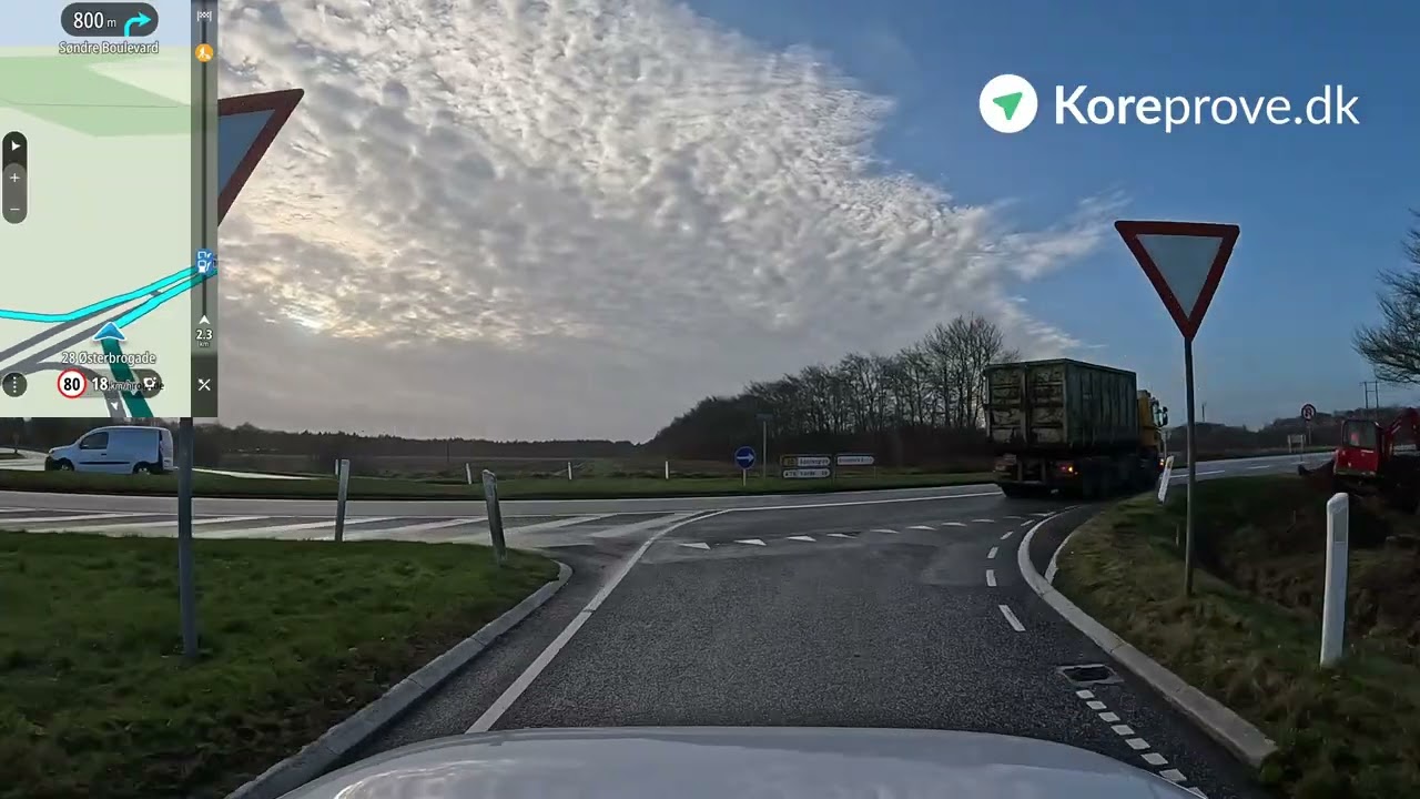 Køreprøve rute Grindsted - Grindsted Centeret