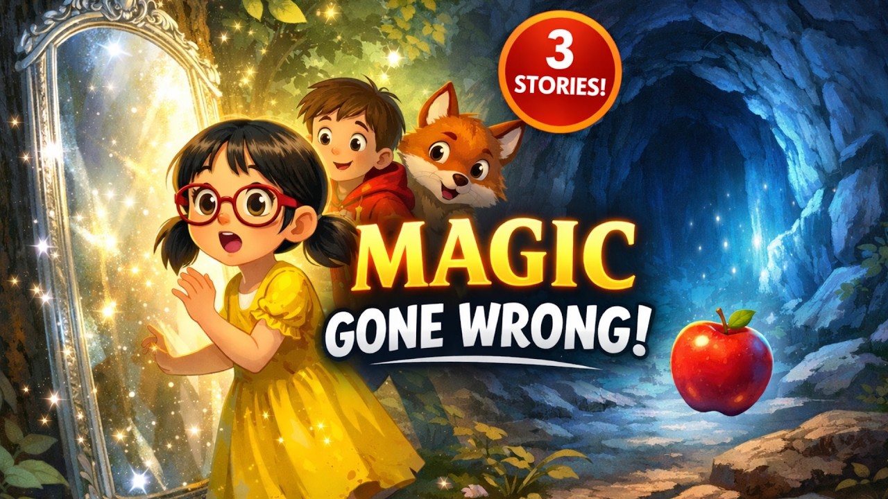 3 Magical Forest Bedtime Stories for Kids 🌙 | The Shiny Mirror, Singing Cave & Floating Day