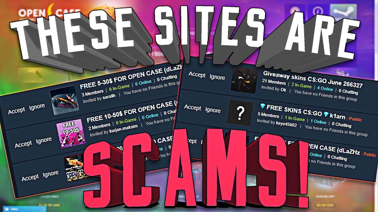 THESE SITES ARE ALL SCAMS! (CS:GO Group scam sites)