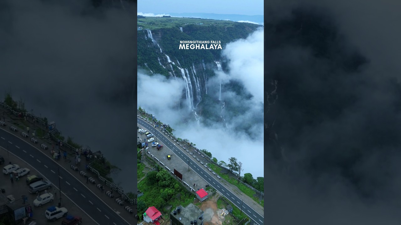 Meghalaya 🇮🇳 Seven Sisters Falls (Nohsngithiang Falls) in Sohra, Cherrapunji  #sohra #cherapunji