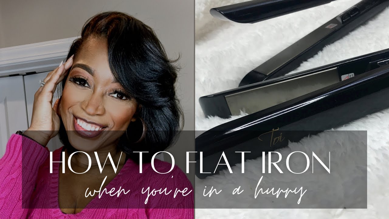 How To Flat Iron Your Relaxed Hair While You're In A Hurry! | ToyaJTV