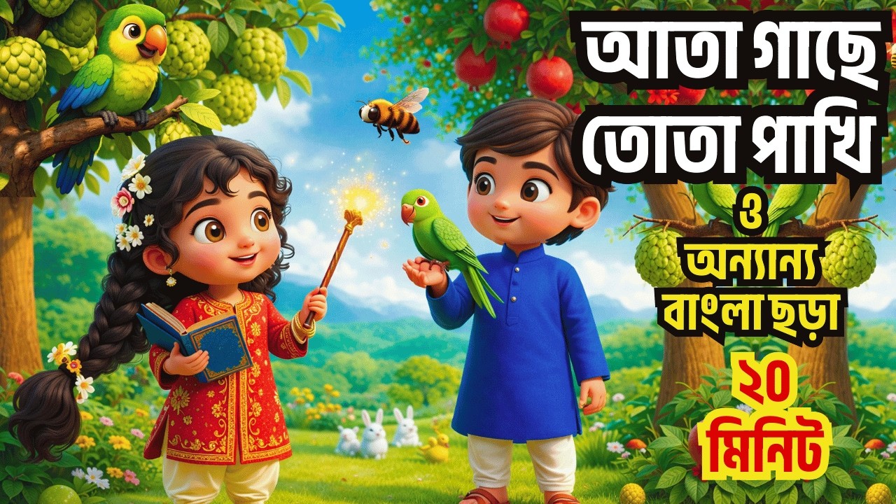 আতা গাছে তোতা পাখি।Amader Desta Shopnopuri+Hattimatim Tim &More Bangla Rhymes  For Kids|ChottoDuniya