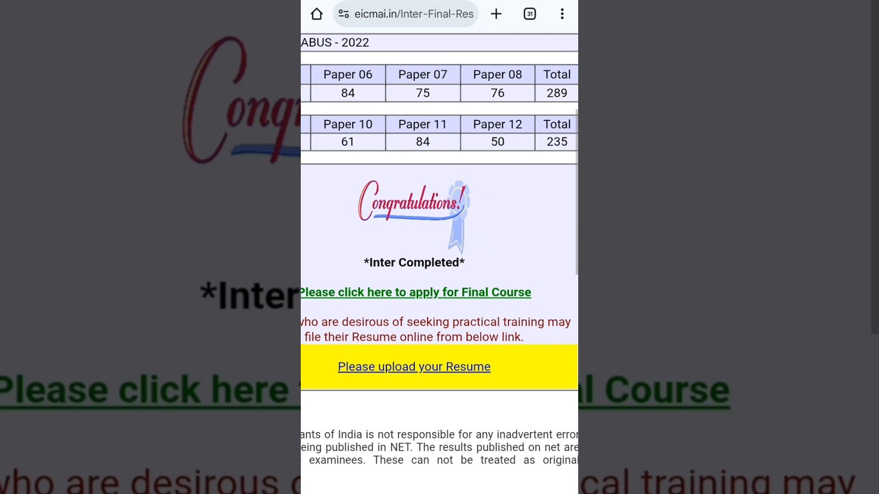 shocking😔 cma inter june 2025 result #cma #icmai cma inter june 2025 result reaction video 🥺