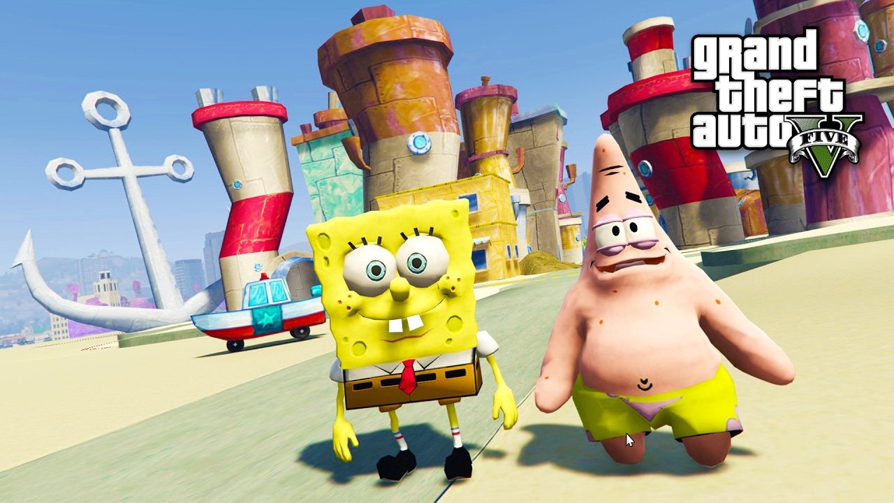 SPONGEBOB, PATRICK & BIKINI BOTTOM!! (GTA 5 Mods)