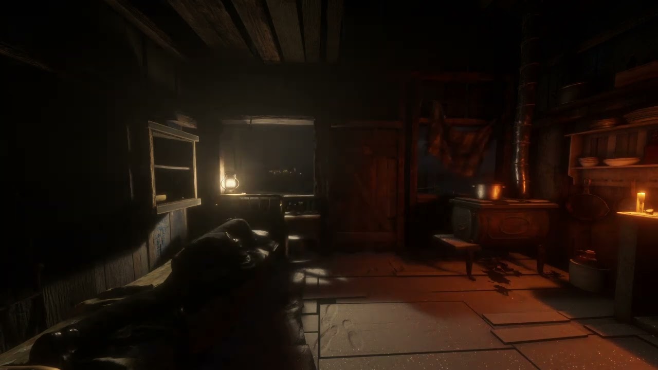 Arthur sleeps at a cabin near Shady Belle while a thunderstorm happens | RDR2 ASMR