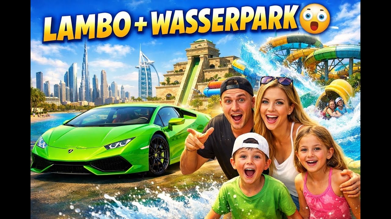Luxus pur! Mit dem Lamborghini durch Dubai & danach Aquaventure 💦