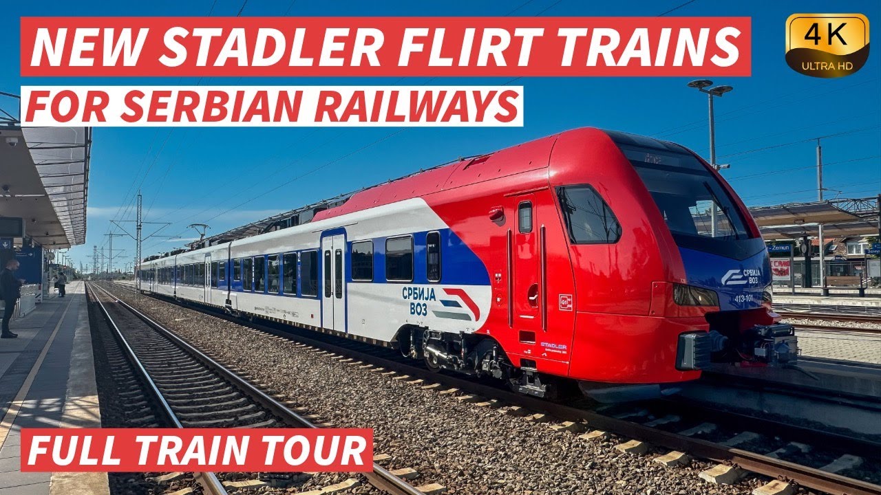 【4K】Новые поезда Stadler Flirt для сербских железных дорог - полный тур поезда и обзор -【CC】