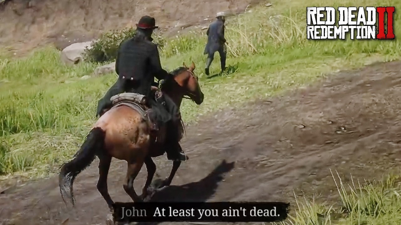 Джон провоцирует незнакомцев после ограбления | RDR2