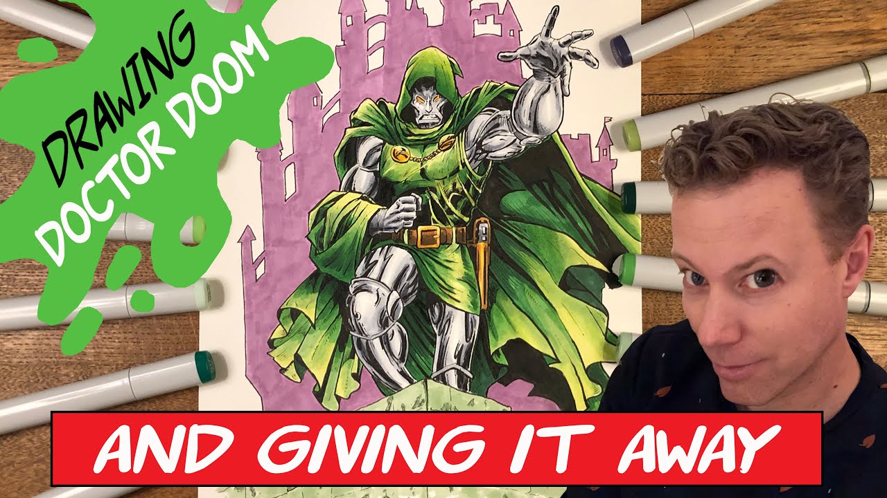 DRAWING DOCTOR DOOM from Marvel comics with copic markers | Hoe teken ik Doctor Doom | DRAW MANIA
