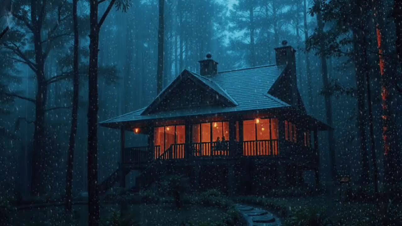 Deep Sleep with Heavy Rain 🌧️ Forest Villa Ambience | Relaxing Nature Sounds