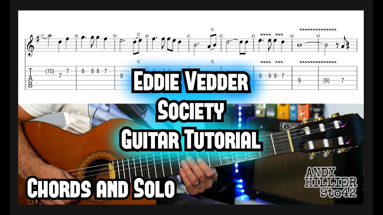 How to play Eddie Vedder Society Guitar Tutorial Lesson