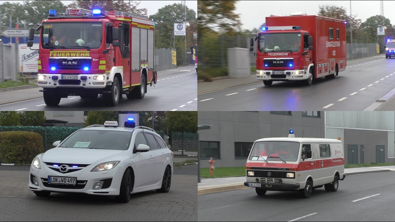 [Chemieunfall in Schule] Einsatzfahrten zu Großübung des Lahn-Dill Kreises in Wetzlar