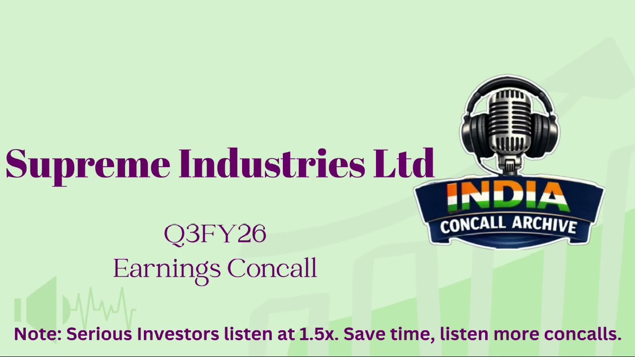 Supreme Industries Ltd | Q3FY26 Earnings Concall