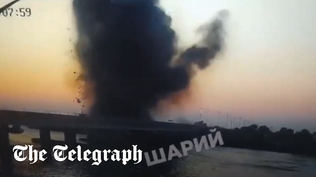 Ukraine war: New footage shows moment missile hits Chongar Bridge