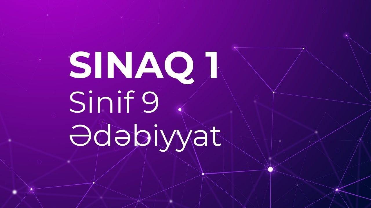 Ədəbiyyat 9-cu sinif  Güvən Sınaq 1 Qrup fənləri üzrə