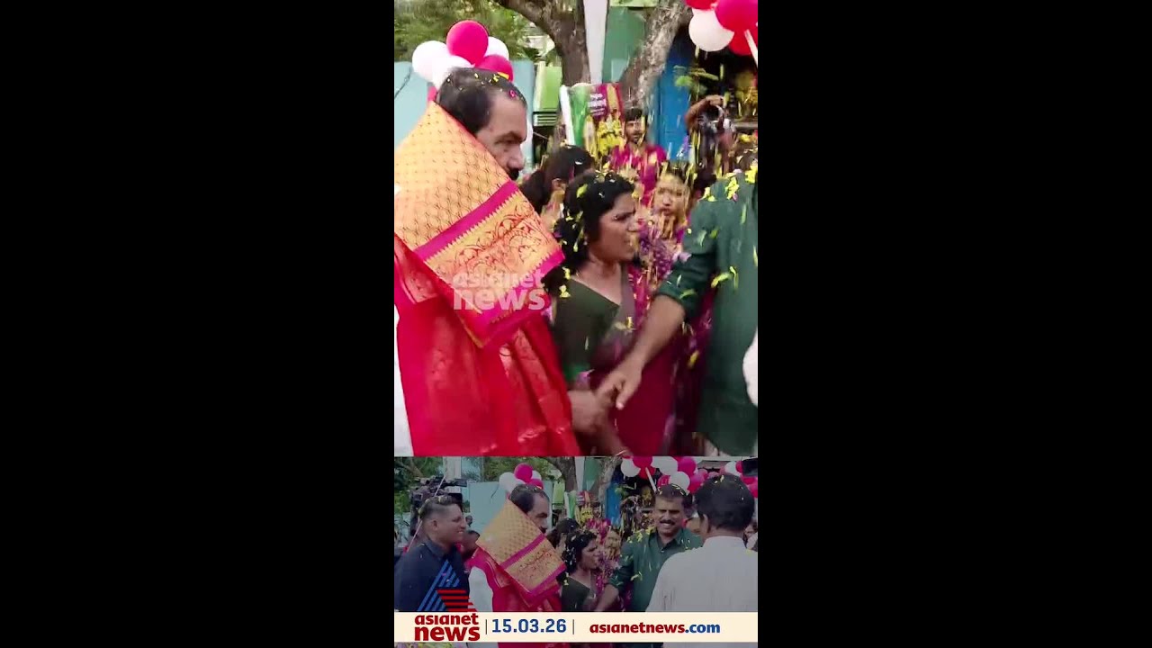 നേമത്ത് വി.ശിവൻകുട്ടിയുടെ റോഡ് ഷോ; മുദ്രാവാക്യം വിളികളുമായി പ്രവർത്തകർ