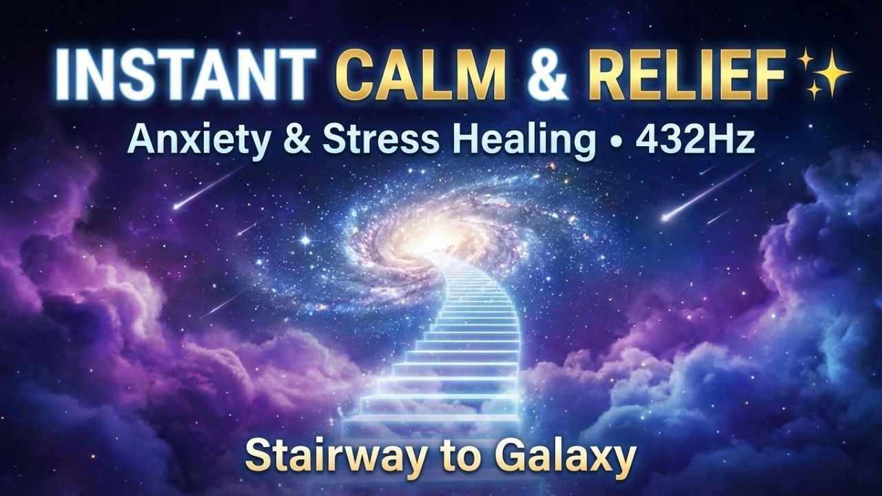 Instant Calm & Relief ✨ Anxiety Stress Healing Music | 432Hz Stairway to Galaxy Meditation