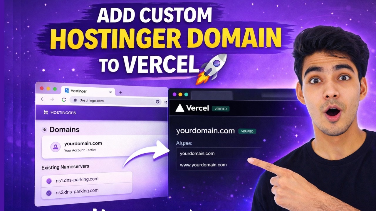 How To Connect Hostinger Domain To Vercel (Step By Step Tutorial ) | Add custom domain to Vercel App