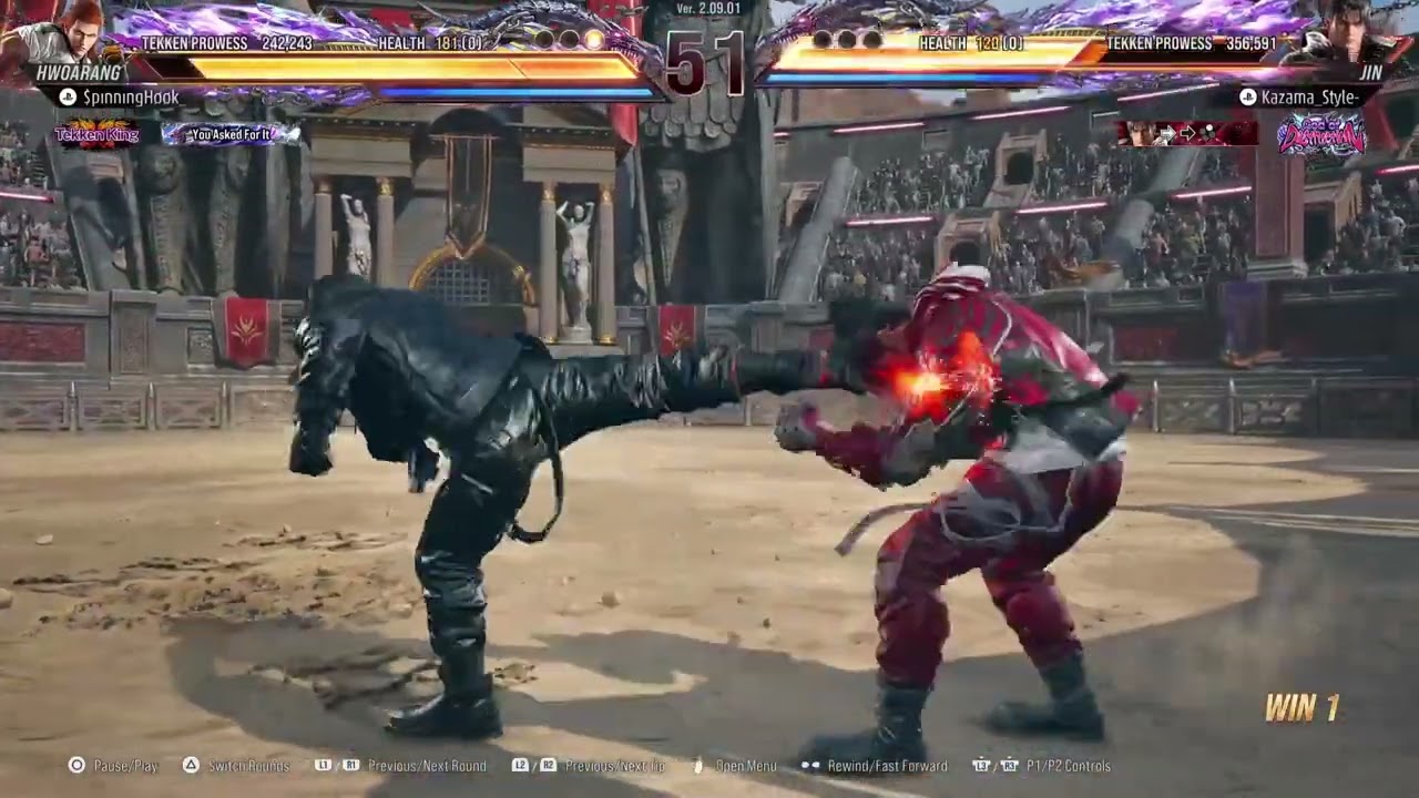 Tekken King Hwoarang vs God of Destruction Jin - Tekken 8 
