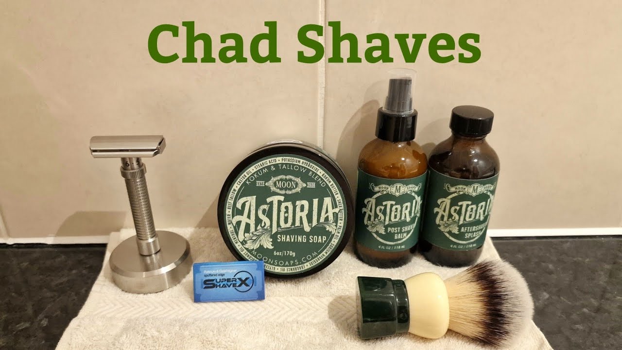 Moon Soaps Astoria, Rex Ambassador, Yaqi Green Obsidian Brush,  Super Shave X Blade