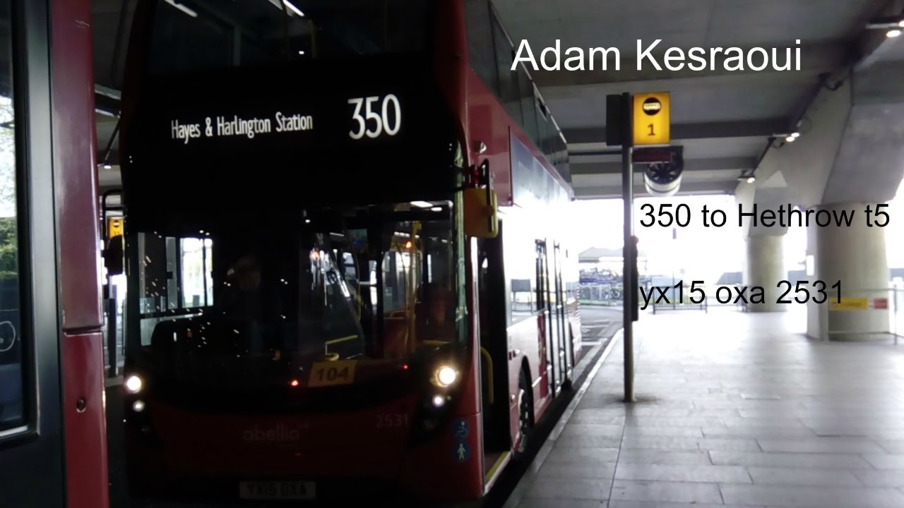 London bus 350 to Heathrow terminal 5 yx15 oxa 2531