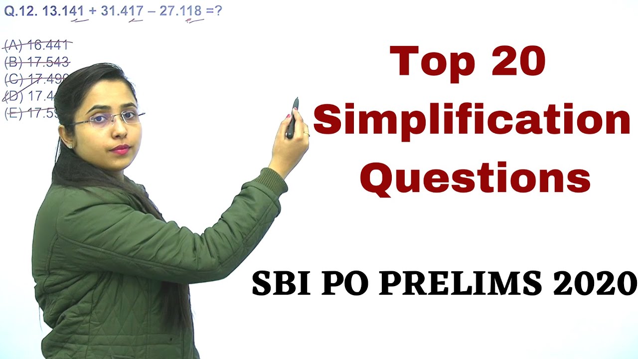 Top 20 Simplification Questions | Quant |SBI PO Prelims 2020 | Smriti Sethi (Cracked SBI PO 2019)