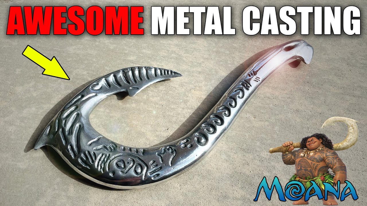 Casting MAUI'S HOOK From Moana - EASY Metal Casting Process At Home